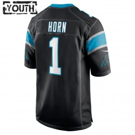 Kinder Carolina Panthers Trikot Jaycee Horn 1 Nike Schwarz 2021 NFL Draft